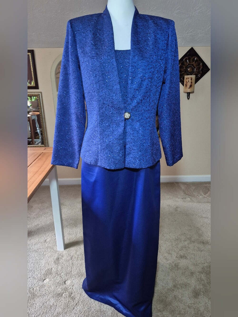 Vintage 90s - J.R. Nites by Caliendo 2 Piece Royal Blue Formal Dress - Size 12
